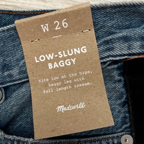 NWT Madewell Women’s Low-Slung Baggy Jeans Fennbrook Wash Rigid - Size 26 - Picture 5 of 11
